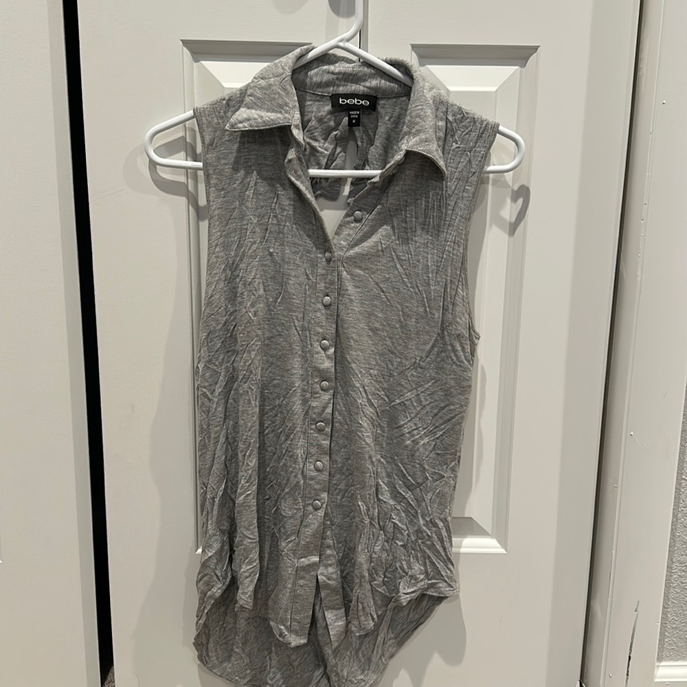 Grey Bebe sleeveless top / blouse